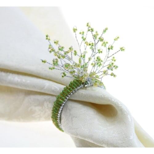 Qn18060503 glass beads napkin ring wedding decoration ring and decoration napkin holder by free shipping 12 pcs