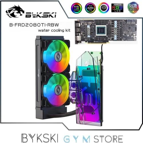 Bykski AIO GPU Cooler RGB For NVIDIA RTX 2060 2070 2080Ti Founders Graphics Card, VGA Water Cooling Kit 5V SYNC, B-FRD2080TI-RBW