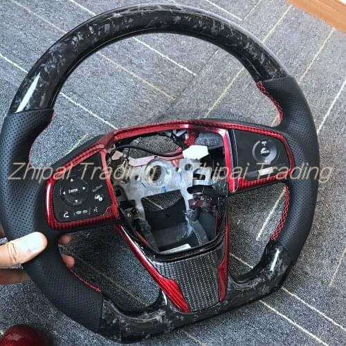 Customized Forged carbon fiber Steering Wheel For Honda 10th Gen Civic 10 with shift knob