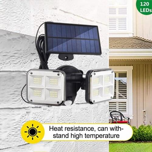 SMD 120 LED Solar Light Outdoor Solar Lamp Powered Sunlight 3 Modes Motion Sensor Light Wall Street Garden Decoration
