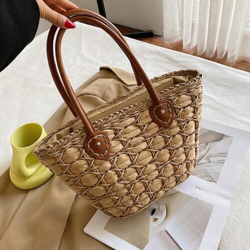 Summer Sweet Rattan Straw Crossbody Bag For Women 2021 Lady Fashion Trendy Weaving Beach Shoulder Handbags Designer