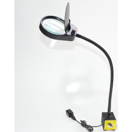 Electro Optix Double Lens 3X 10X Led Magnifying Lamp Magnetic Base Adjustable Led Lights Machinery Process Magnifying Glass