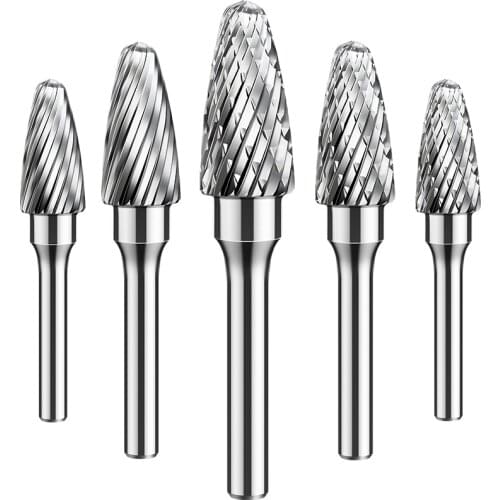 Tungsten Carbide Rotary File Metal Grinding Head Alloy Milling Cutter Tungsten Steel 6mm Shank Rotary Burr Steel Polish F Type