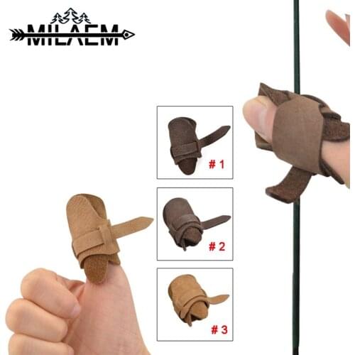 Archery Finger Guard Thumb Release Soft Genuine Leather Finger Protector for Archer Shooting Games Outdoor Hunting Accessories