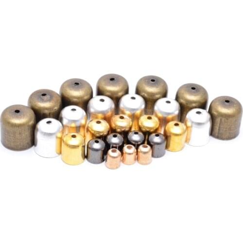 100pcs 4/5/6/7/8/10mm Metal Clasps Hooks Cords End Caps Cord For Jewelry Making Bracelet Necklace DIY Jewelry Findings