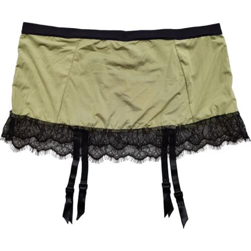 Green Bow Lace Plus Size Women Removable Strap Metal Buckles Sexy Garter Belt for Stockings Lingerie Underwear GA1529