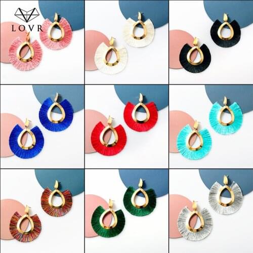 LOVR 2019 New Fashion Bohemian Big Tassel Earrings for Women Statement Fringe Handmade Drop Dangle Earring Pendientes Jewelry