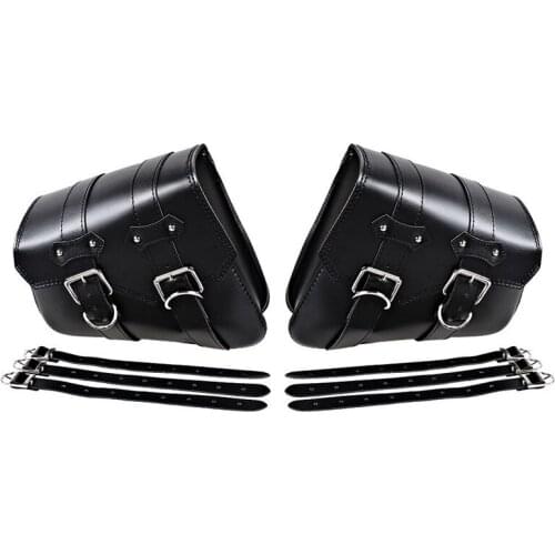 1 Pair (left & Right) Black Pu Leather Right Solo Side Swing Arm Saddle Bag For Davidson Dyna Sportster Cruiser Fat Bob