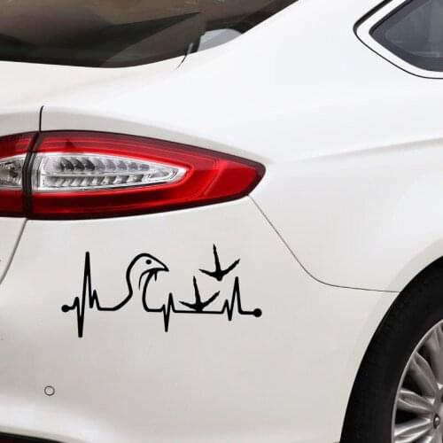 13.8CM*6.5CM Cool Turkey Hunter Heartbeat Lifeline Vinyl Black/Silver Decoration Car Sticker C22-1079