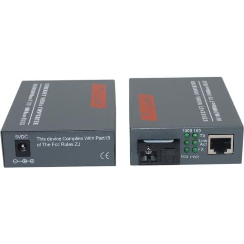 3 Pair HTB-GS-03 A&B Gigabit Fiber Optical Media Converter 1000Mbps Single Mode Single Fiber SC Port 20KM External Power Supply