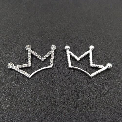 4.1*2.7 CM Alloy Crown Button Fashion Crystal Rhinestone Hand-sewn Buckle for DIY Children Headwear Hair Accessories Photo Props