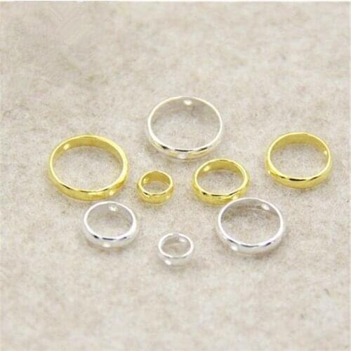 4pcs/lot Double Hole Spacer Beads Positioning Circle Jump Rings For Jewelry Making Bead Bracelets DIY Accessories