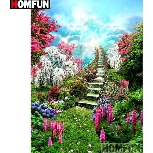 HOMFUN Full Square/Round Drill 5D DIY Diamond Painting "Paradise Road" 3D Embroidery Cross Stitch 5D Home Decor A13781