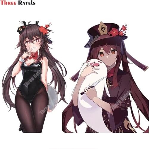 Three Ratels A844 Hu Tao Genshin Impact Anime Game Decals For Bmw E90 Occlusion Scratch DIY Vinyl Material Decor Stickers