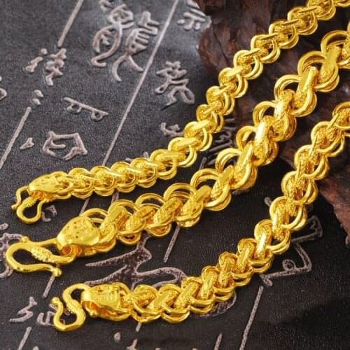 Classical 24K Yellow Gold Plated Bracelets For Women Dragon Head Sand Gold Hand Chain Bracelets Wedding Party Fine Jewelry Gifts