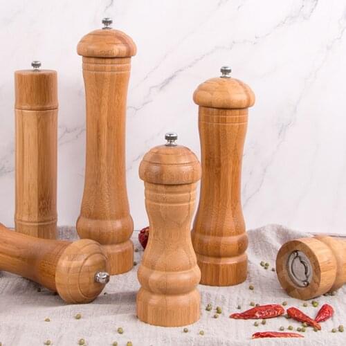 Wooden Manual Pepper Grinder Seasoning Bottle Eco Natural Wood Pepper Mills Powder Bottle Household Kitchen Accessories
