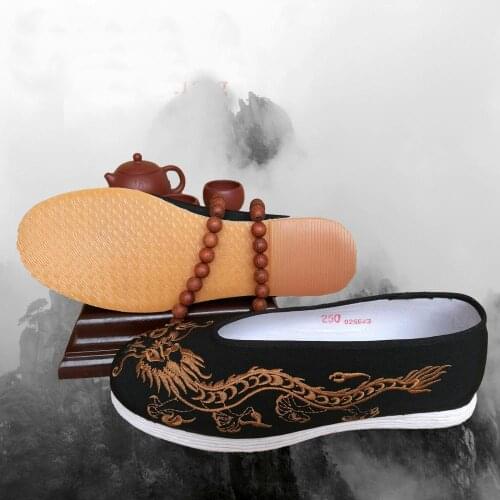 EU37~EU48 high quality handmade cotton cloth dragon kung fu tai chi taiji sneakers wushu martial arts shoes