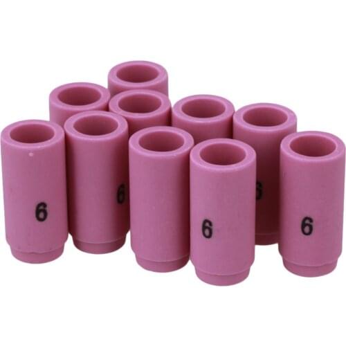 Ceramic 13N10 6# Alumina Shield Cup TIG Welding Torch Nozzle Fits For WP-9 20 25 Pack of 10