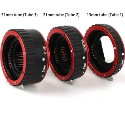 Red Lens Adapter Mount Auto Focus AF Macro Extension Tube Ring for Canon EF-S Lens T5i T4i T3i T2i 100D 60D 70D 550D 600D 6D 7D