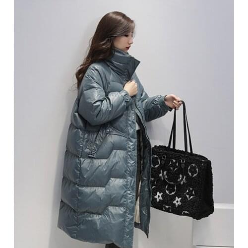 Trendy Fad Long Parkas Women 90% White Duck Down Jacket New Winter Blue Down Coat Female Yellow Down Thick Warm Outerwear