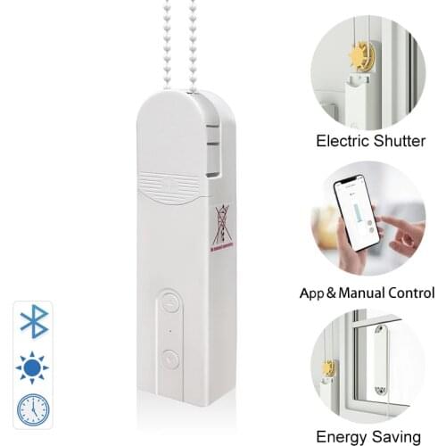 Smart Motorized Chain Roller Blinds Life Shade Shutter Drive Curtain Motor Powered By Solar and Charger Bluetooth APP Control