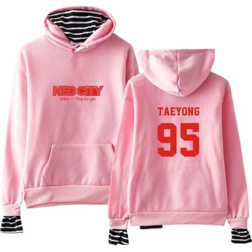 Nct 127 Unisex Hoodies Long Sleeve Fake Two Piece Pullover Hoodie Sweatshir Cotton Sports Sweatshirt Winter Loose Sweatshirt