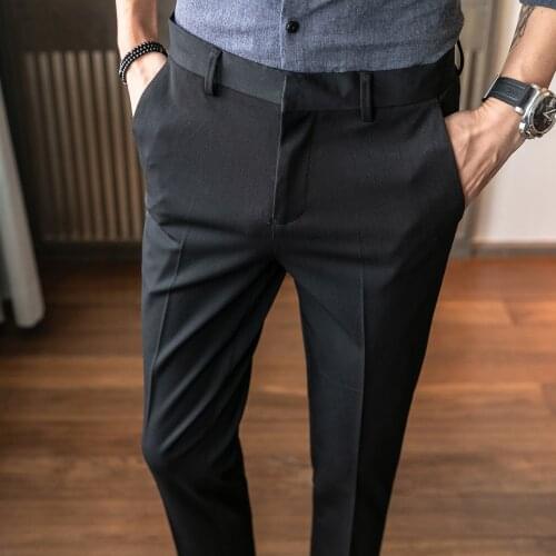MRMT 2021 Brand New Fall and Winter Mens Trousers Slim Fit Casual Pants for Male Straight Small Feet Long Trousers