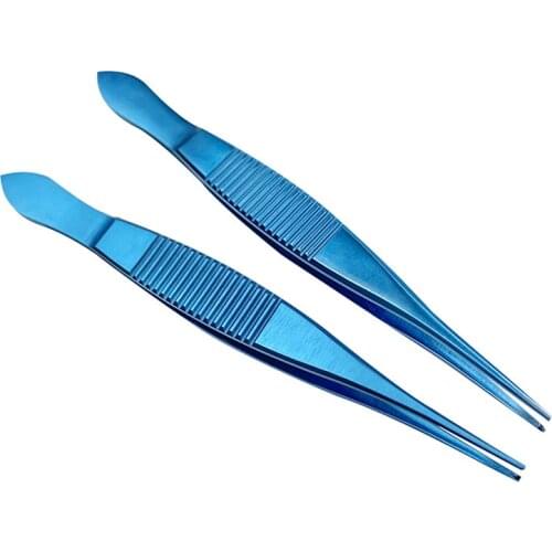 Ophthalmic Tying forceps without platform 100mm long straight teeth Ophthalmic Eye instrument