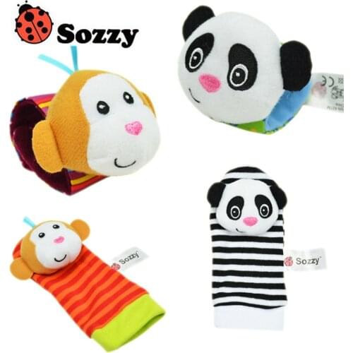 Wrist Rattles Foot Finder Rattle Sock Baby Toddler Toy Arm Hand Bracelet Wrist Strap Rattle Newborn Baby Toys 0-12 Months