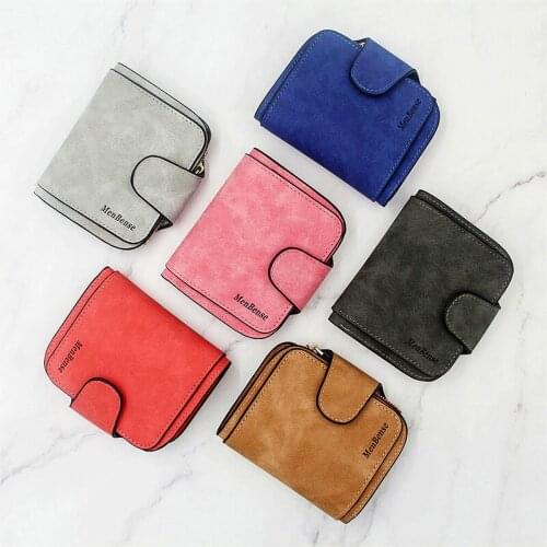 Casual Vintage Leather Short Wallets Designer Zipper Small Wallet Women Card Holder Ladies Purse Money Bag Carteira Feminina