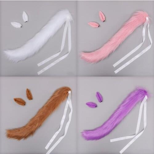 Anime Pretty Derby Cosplay Props Animal Ear Hairpin Headwear Beast Tail Horsetail Role Play Accessories Halloween Carnival Party