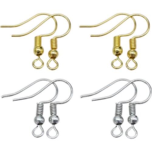 DIY Hand - made earring accessories allergy - proof color - plated fish ear hook material spring ear hook