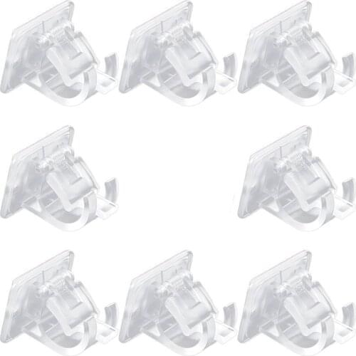 Self-Adhesive Curtain Rod Bracket Drapery Hook Holders Fixing Rod Holder Curtain Pole Wall Brackets Towel Rod(8 Pieces)