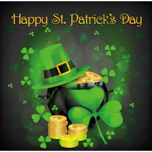 Happy St. Patricks Day Gold Hat Black Background Festival Party Decor Photo Booth Studio Photography Props