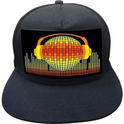 LED Hat Cold Light Film Hat EL Luminous Hat Men And Women Stage Personality Night Club Bar Hip Hop Hat