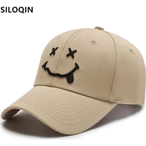 SILOQIN Adjustable Size Womens Cotton Baseball Caps Snapback Cap Casual Fashion Girl hip hop Tongue Cap New Spring Sports Cap