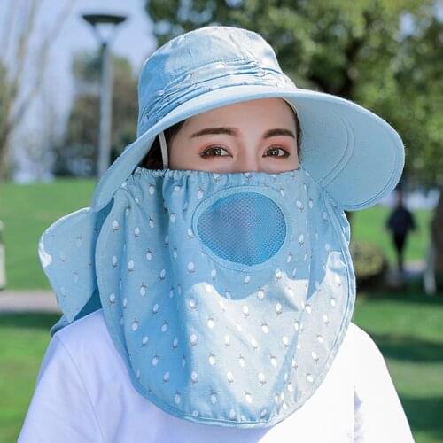 Wide Brim Sun Hat Foldable Sun Hat Face Neck Omnibearing UV Protection Summer Fishing Fisherman Beach Hat 2020 Fashion Women