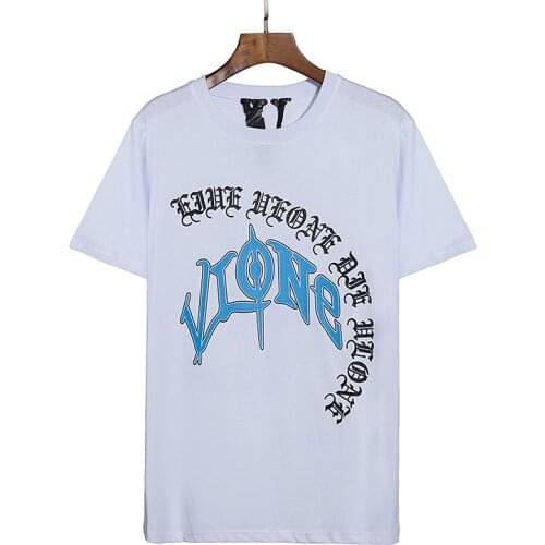 VLONE short-sleeved female couple loose street T-shirt hip-hop trend mens cotton casual letter printing V9596596