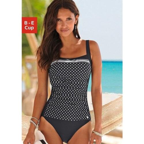 Dotted Swimsuit Women One Piece Swimwear Vintage Bathing Suit European Classic Summer Beach Wear Patchwork Mujer Bodysuits 2021