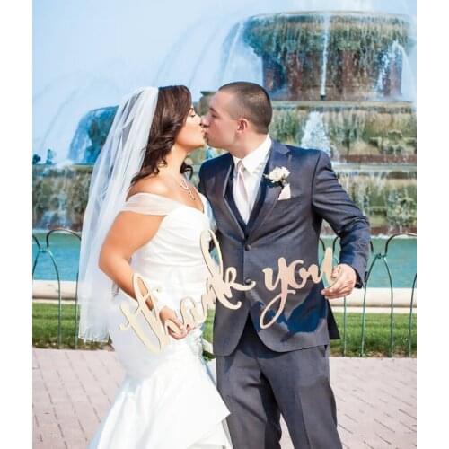 Thank You Sign Wedding Photo Prop for DIY Thank you Cards, Wooden Wedding Sign for Bride & Groom Wedding Photography Decor