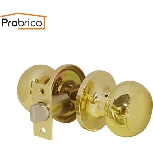 Probrico Passage lock gold door handles for Interior doors Front back gate Knob with adjustable latch keyless Aisle door lock