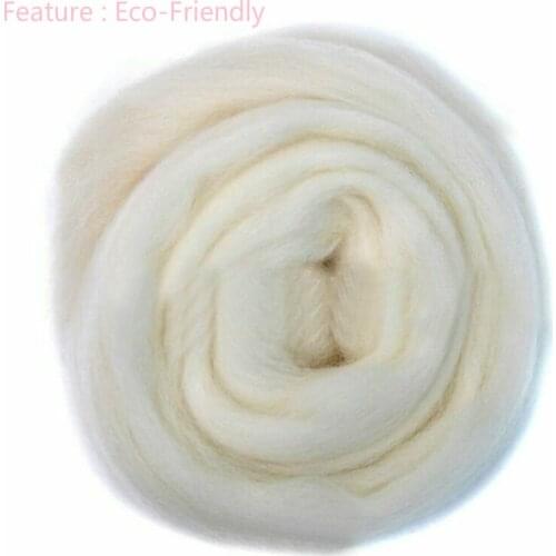 100g Cream White Needle Felting Wool Soft Felting Wool Tops Roving Spinning Weaving Wool Fiber For DIY Crafts Needlework