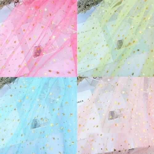 160*100cm Glitter Color Star Sequin Tulle Fabric Organza Table Cloth Skirt Mesh Wedding Birthday Photograph Backdrop DIY Craft