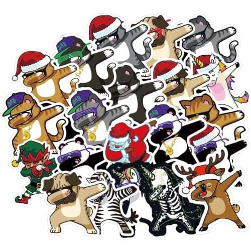 28pcs Dab Hip Hop Animals Cartoon Stickers For Suitcase Skateboard Laptop Luggage Fridge Phone Car Styling DIY Decal Sticker F4