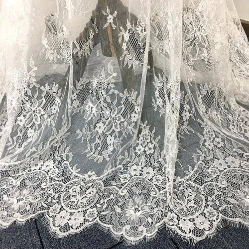 3Meters /Lot lace eyelashes fabric wedding dress diy handmade cloth home textile decorative cloth material