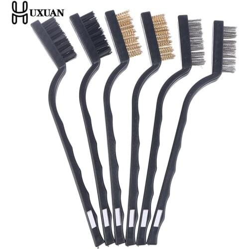3Pcs/lot Mini Stainless Steel Rust Brush Brass Cleaning Polishing Detail Metal Brush Wire Toothbrush Cleaning Tool Family Kit