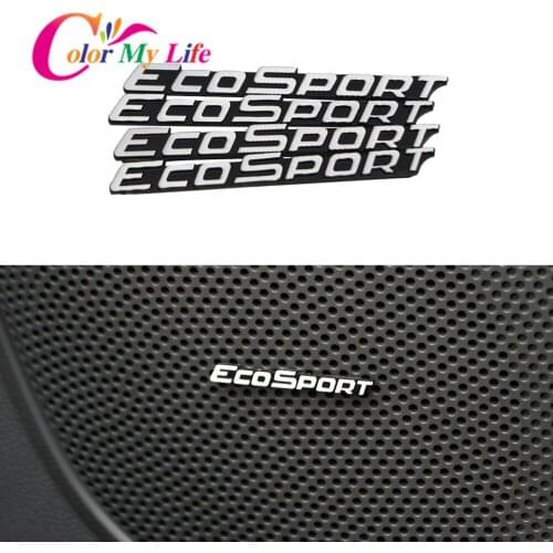 4pcs/lot Door Audio Speaker 3D Aluminum Badge Emblem Stereo Logo Sticker for Ford Ecosport 2013 - 2017 Accessories