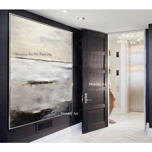 Abstract Painting Contemporary Art Oil Painting Original Large Gray Vertical Textured Design Artwork Sky Whitman free shipping