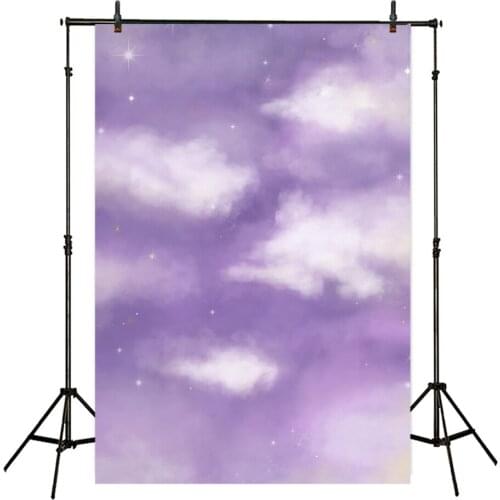 Avezano Photography Background Purple Sky White Clouds Newborn Portrait Baby Shower Decor Backdrop For Photo Studio Photozone
