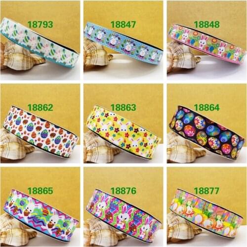Free shipping 50 yard per size Easter day ribbon printed grosgrain ribbon 18877